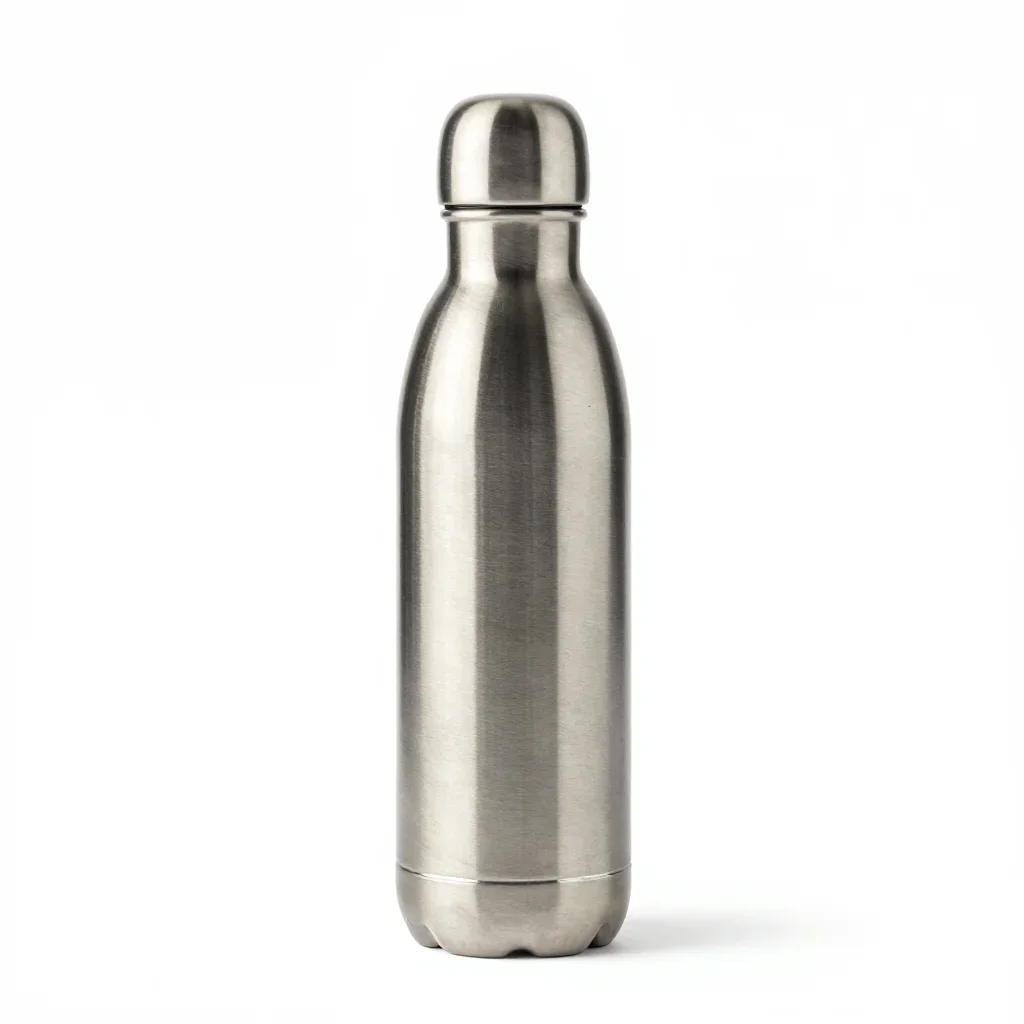 Organic curved water bottle isolated on a white background