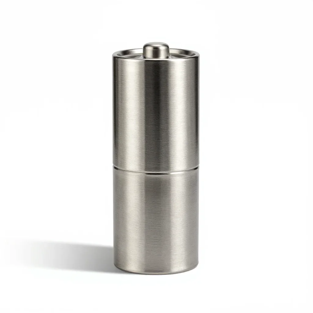 Ultra-slim coffee grinder isolated on a white background