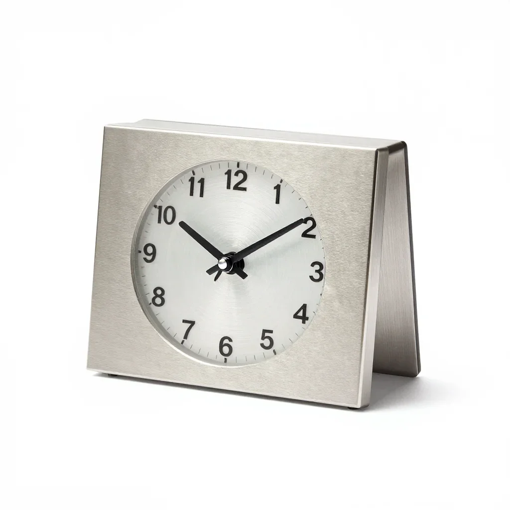 Ultra-slim desk clock isolated on a white background