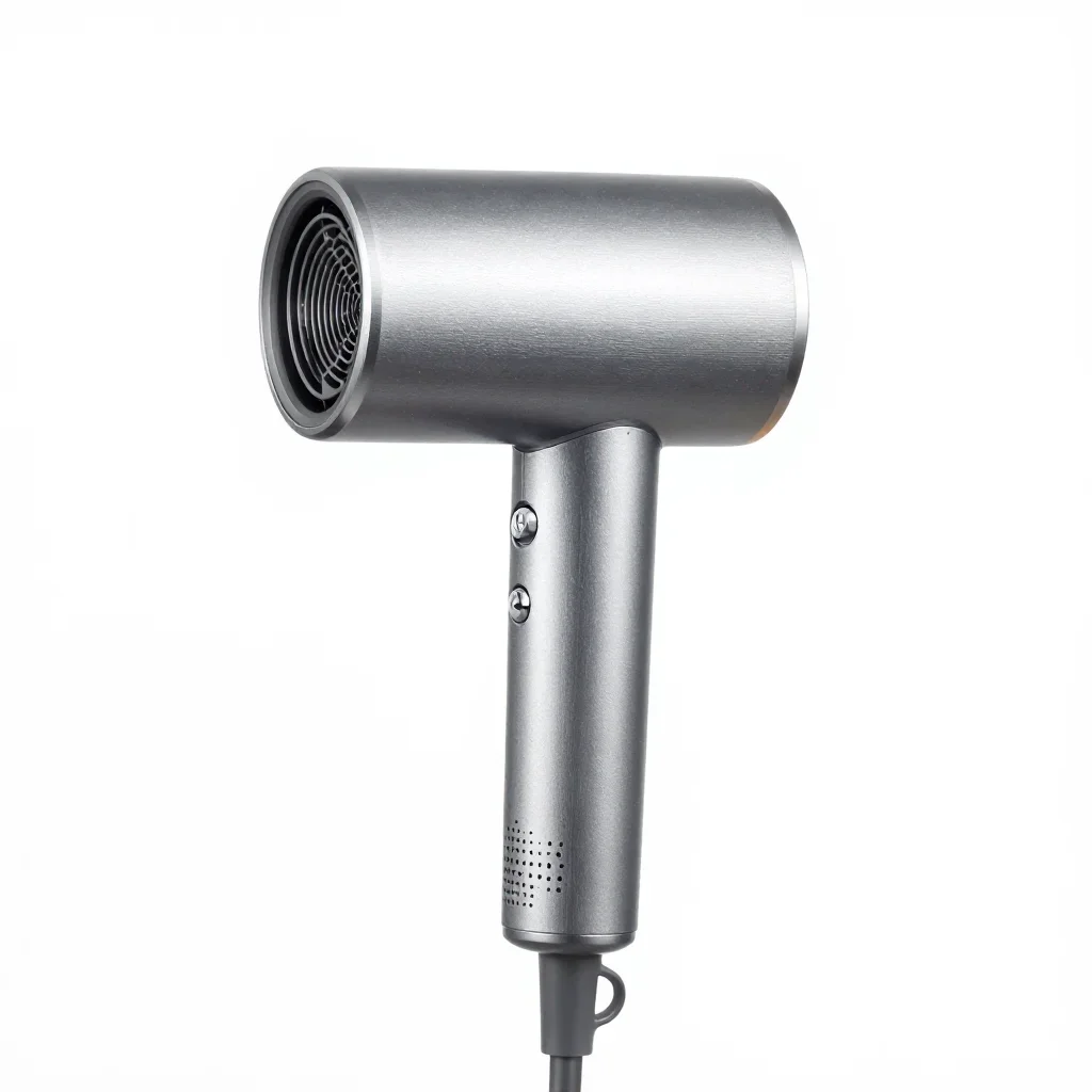 Ultra-slim hair dryer isolated on a white background
