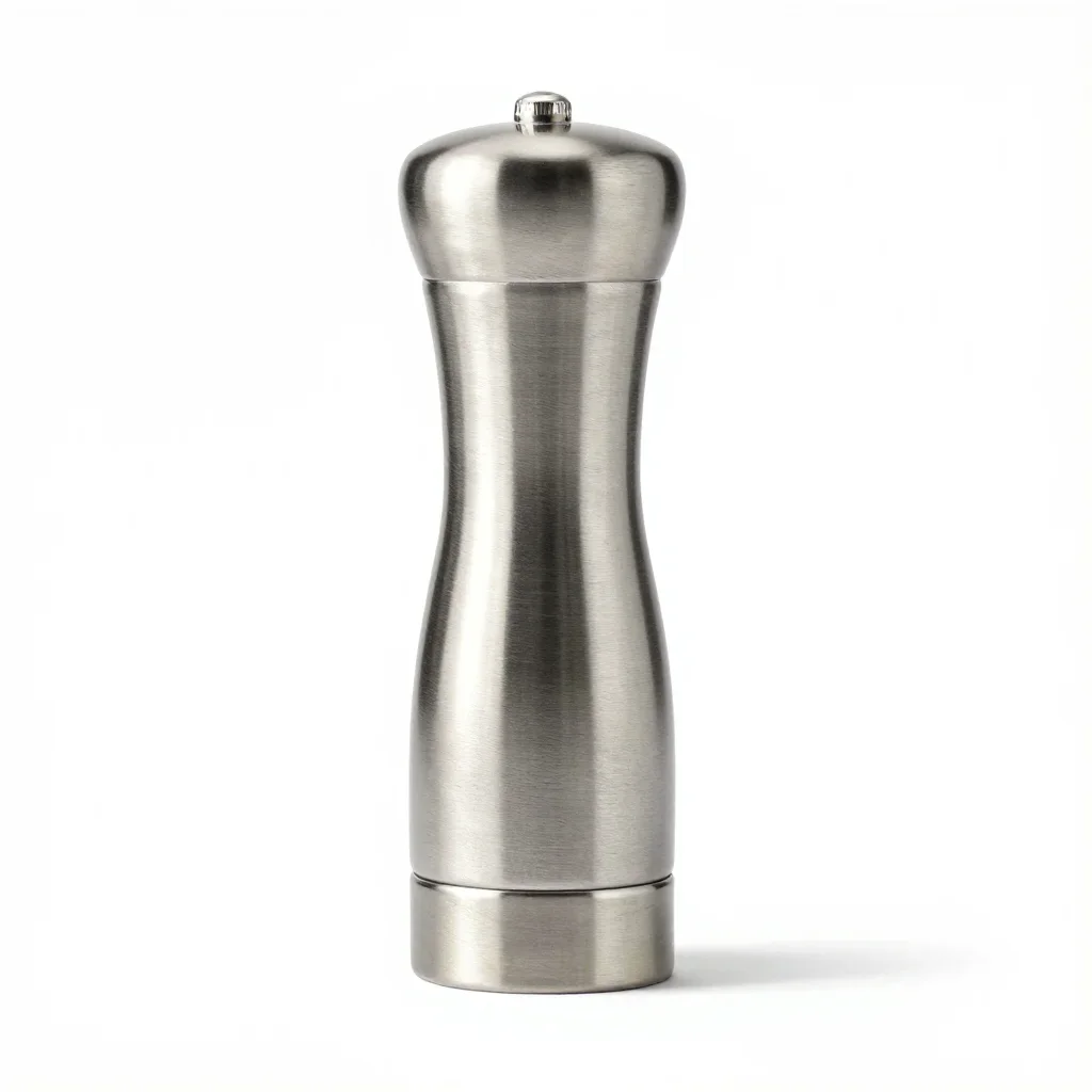Ultra-slim pepper mill isolated on a white background