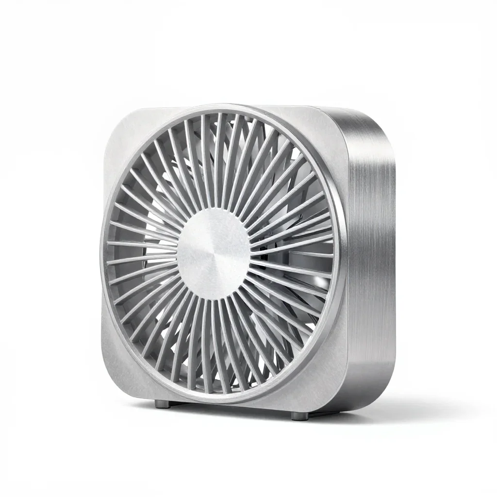 Ultra-slim portable fan isolated on a white background