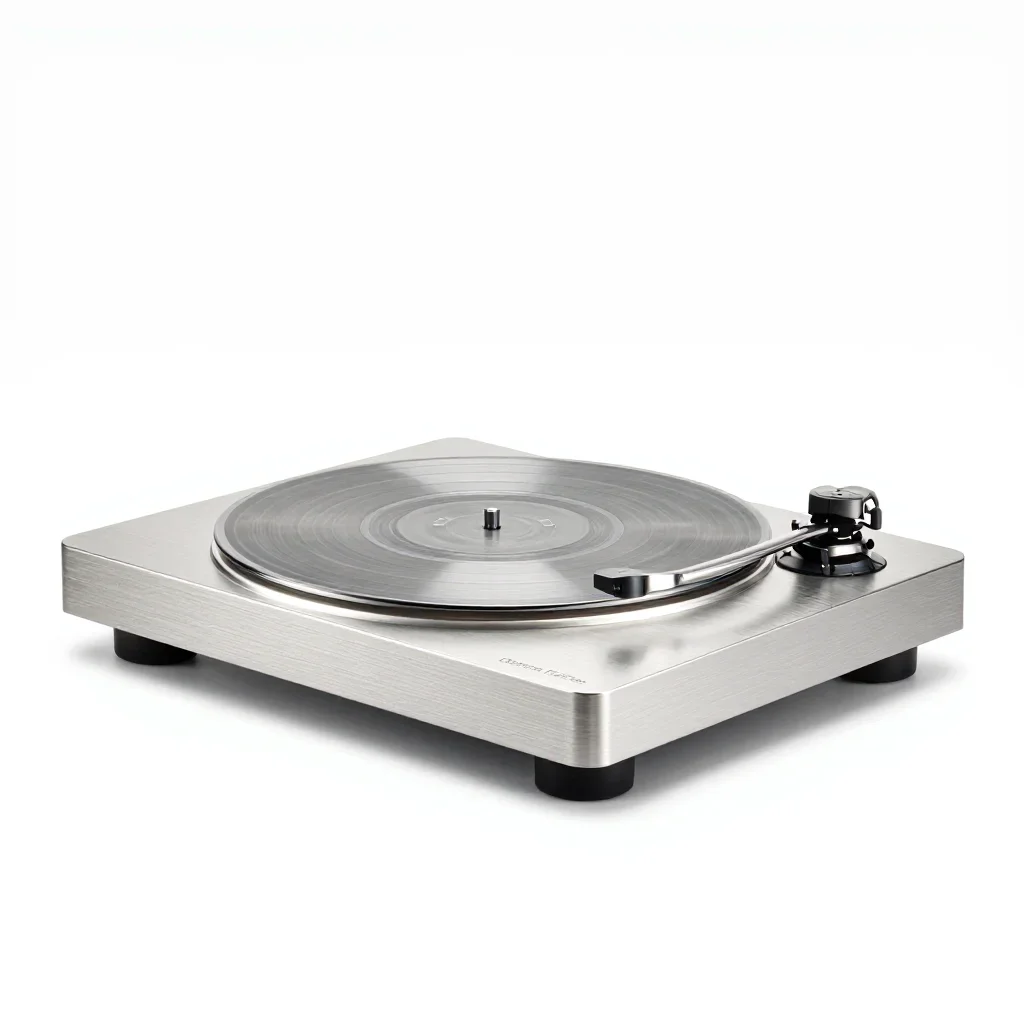 Ultra-slim record player isolated on a white background