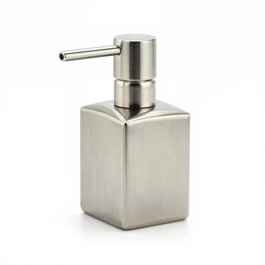 Geometric soap dispenser isolated on a white background