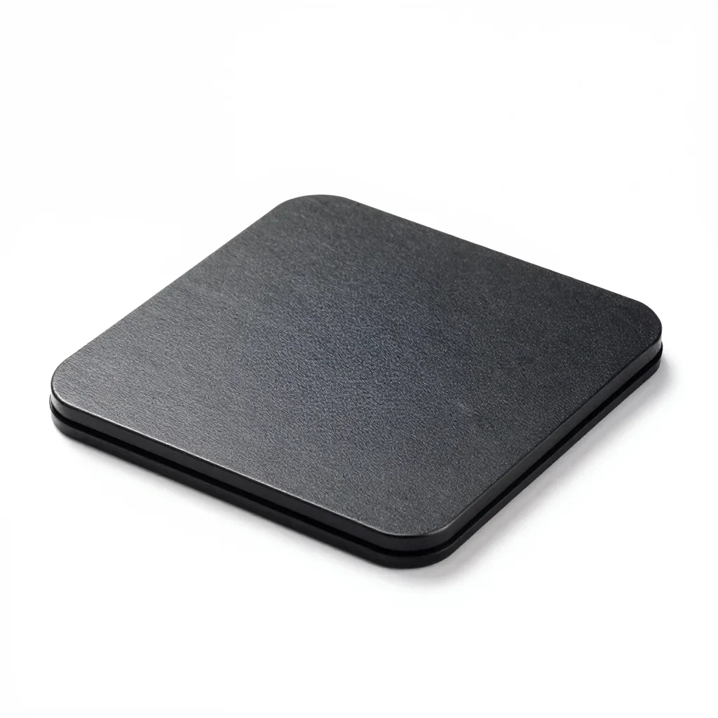 Matte black coaster set isolated on a white background