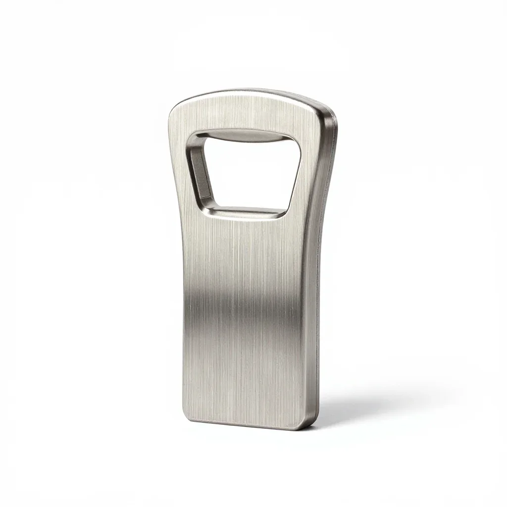 Natural wood bottle opener isolated on a white background