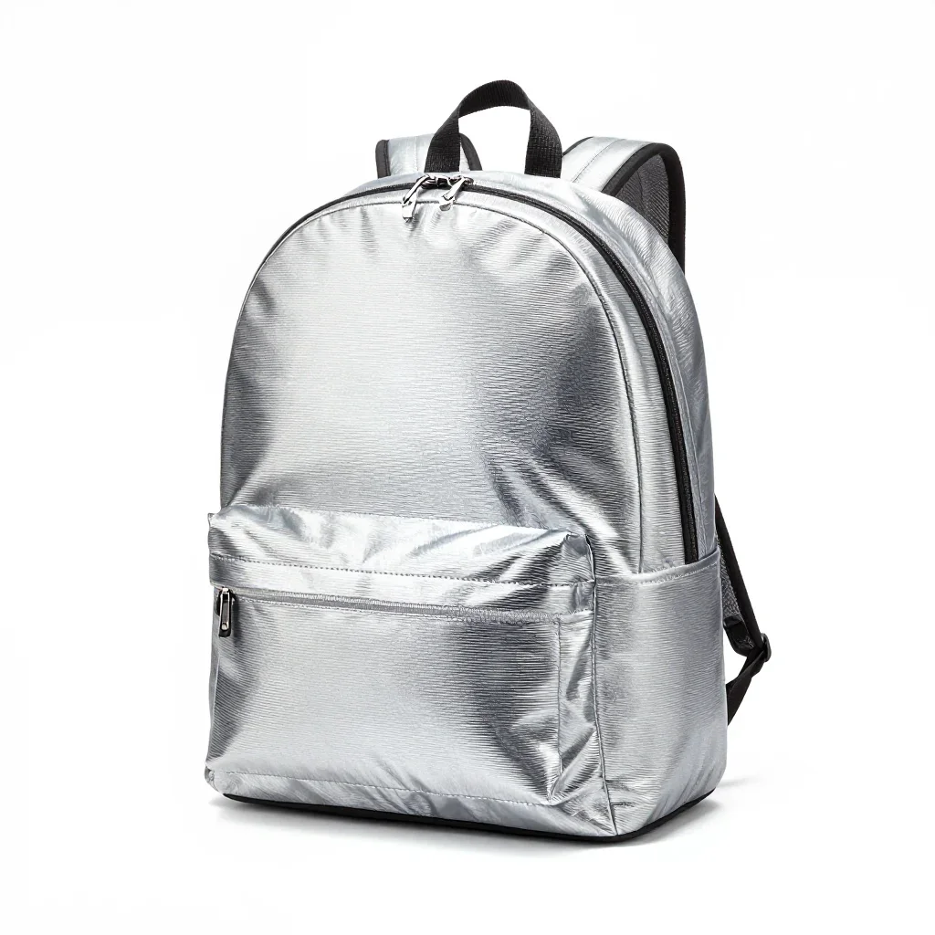 Ribbed backpack isolated on a white background