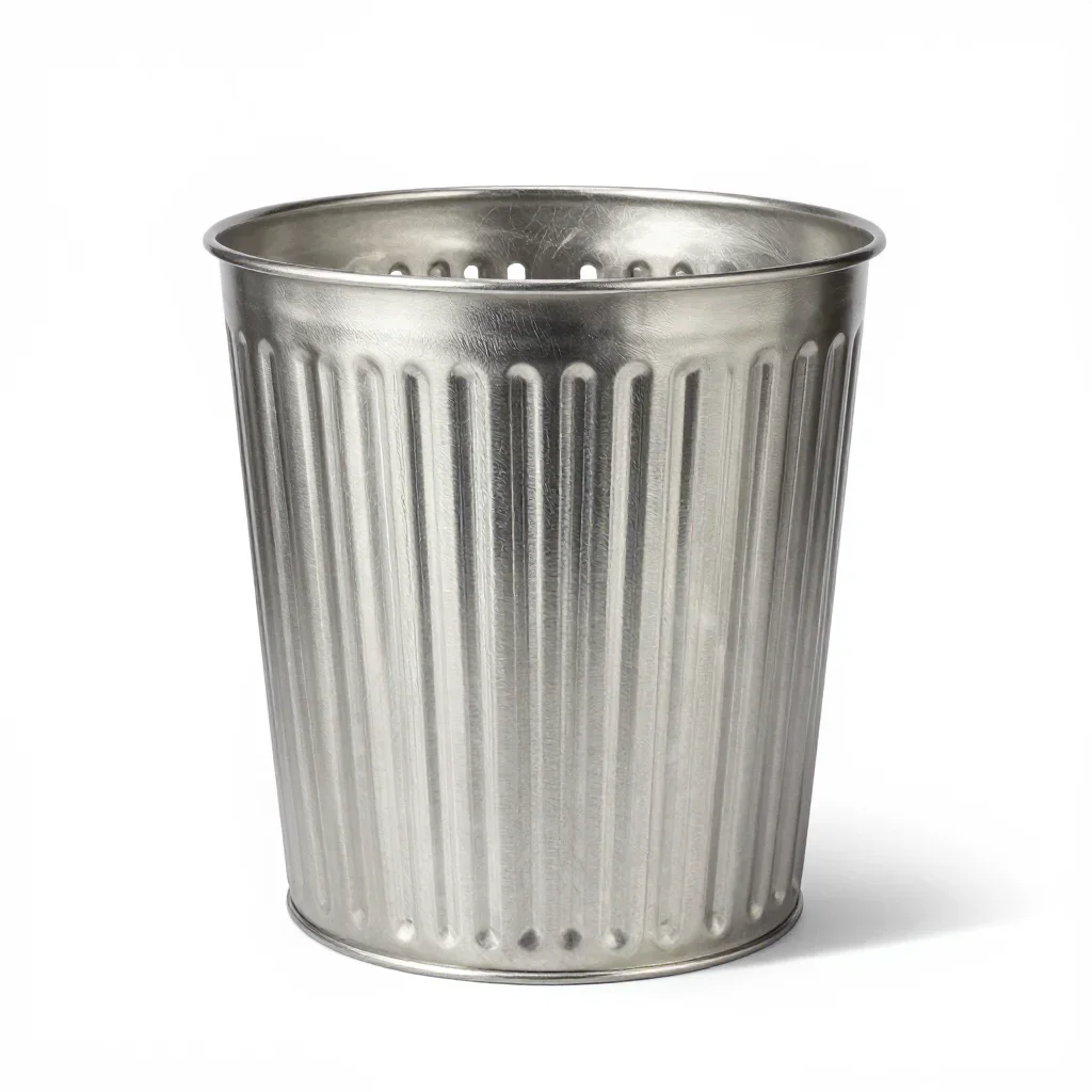Ribbed laundry basket isolated on a white background