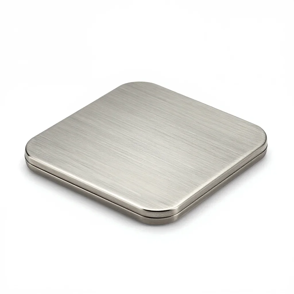 Stainless steel coaster set isolated on a white background