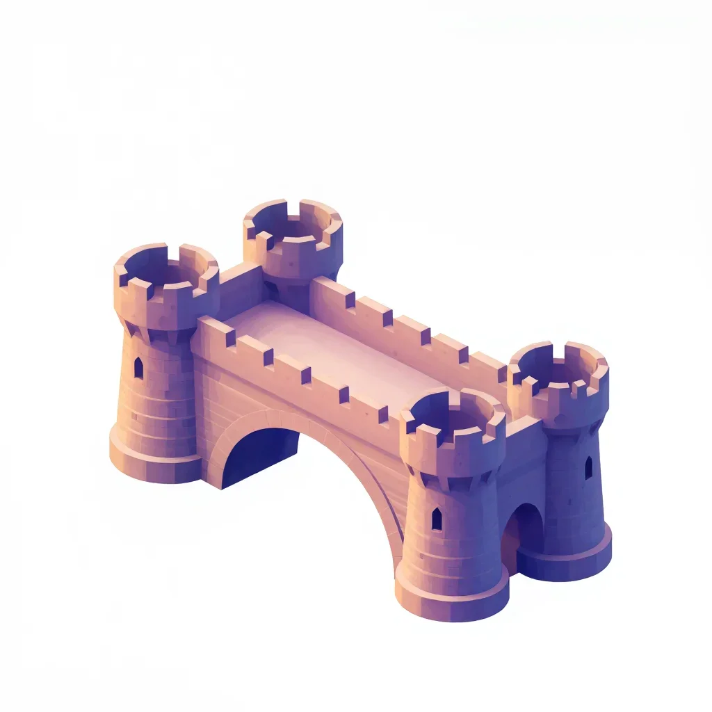 Castle bridge isolated on a white background