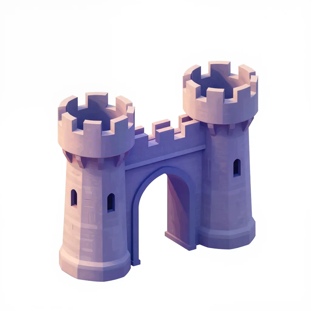 Castle gate isolated on a white background