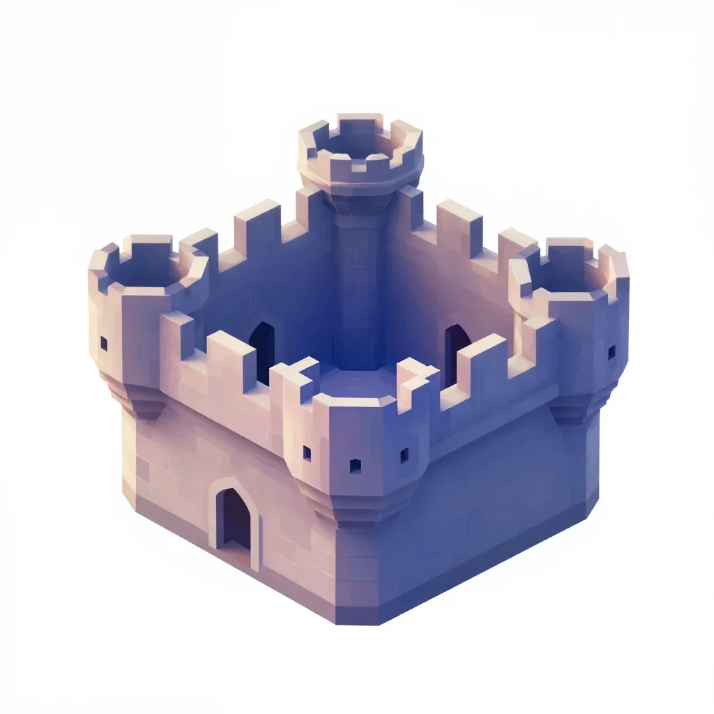 Castle roof segment isolated on a white background