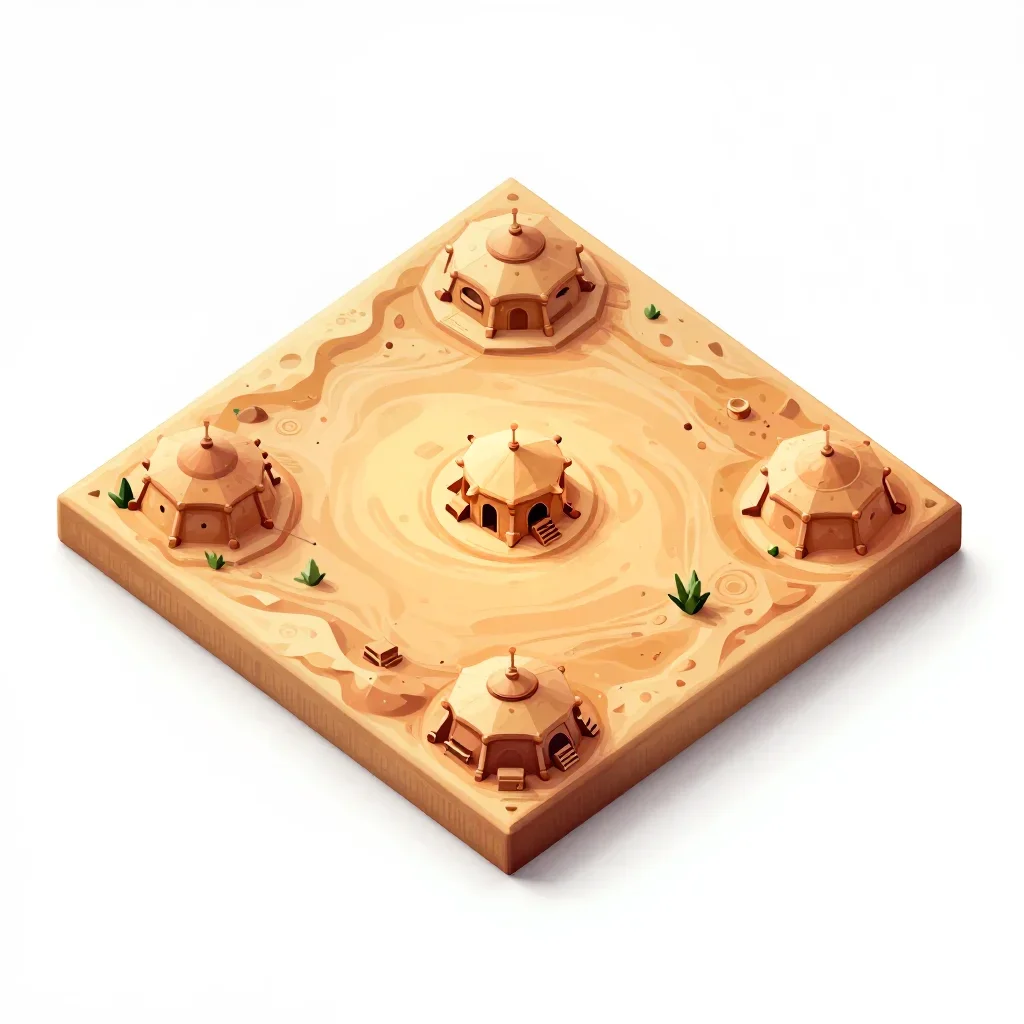 Desert outpost dungeon floor tile isolated on a white background