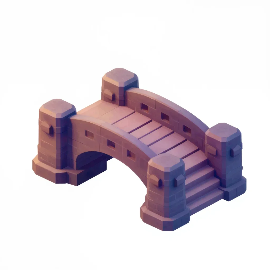 Dungeon bridge isolated on a white background