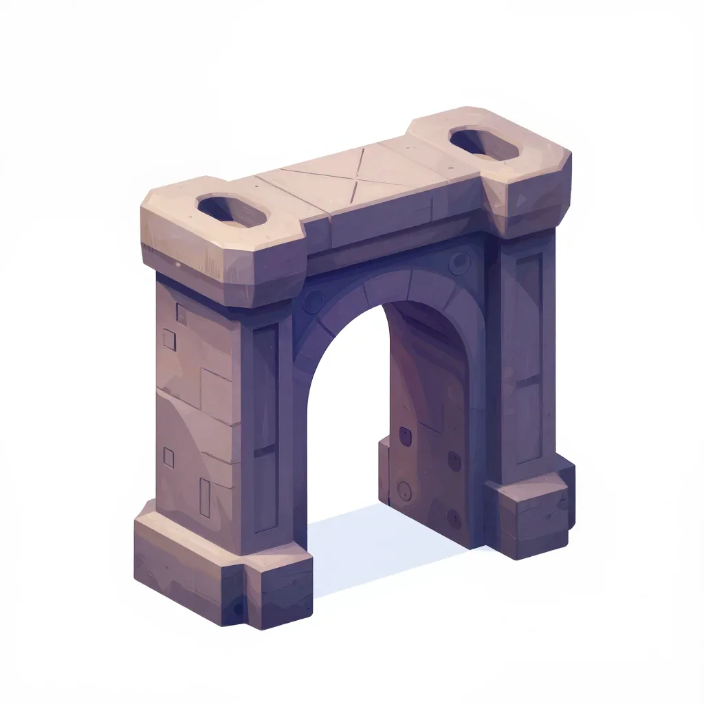Dungeon gate isolated on a white background