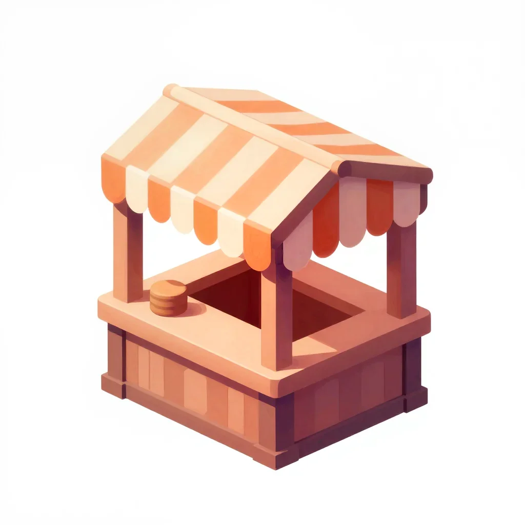 Dungeon market stall isolated on a white background