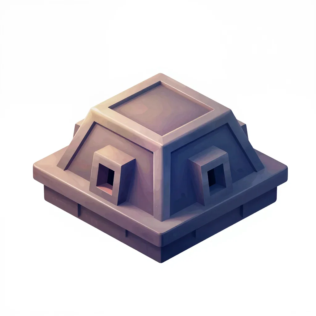 Dungeon roof segment isolated on a white background
