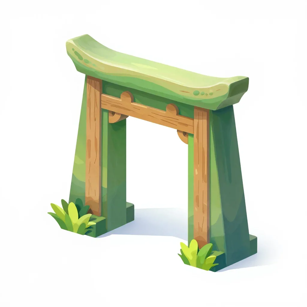 Forest village doorway arch isolated on a white background