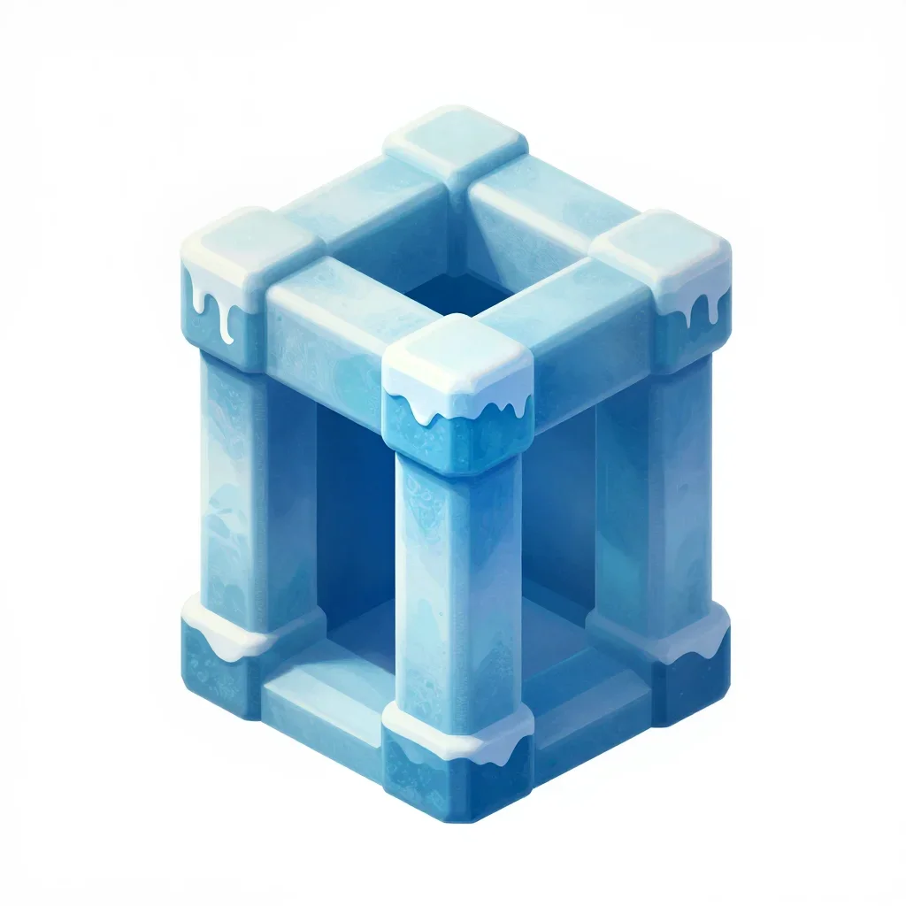 Frozen fortress corridor piece isolated on a white background