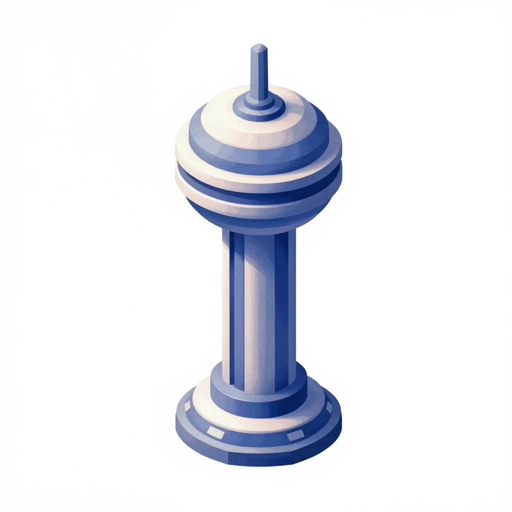 Sci-fi station pillar isolated on a white background