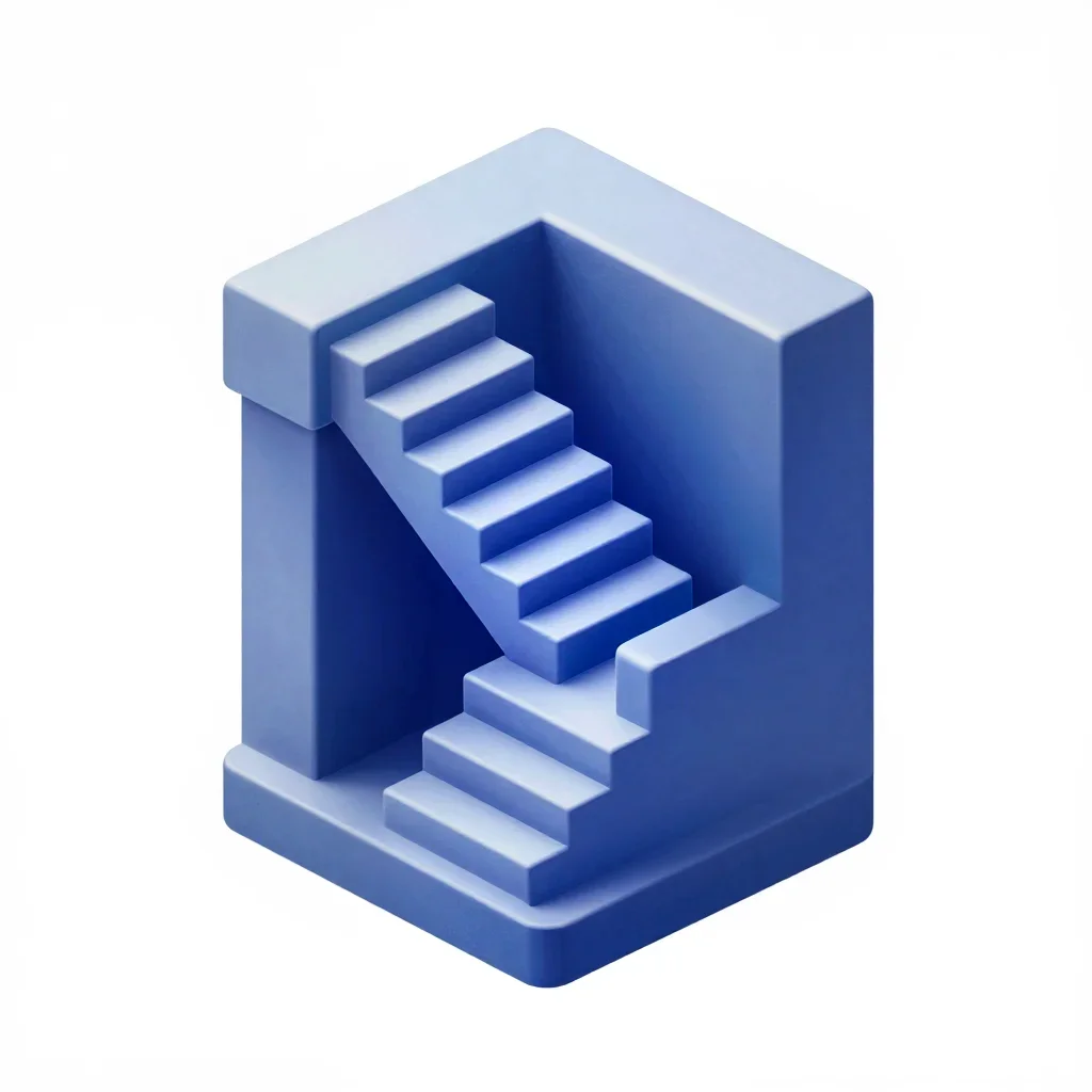 Sci-fi station staircase isolated on a white background