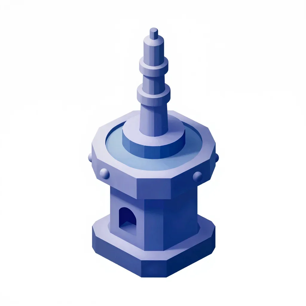 Sci-fi station tower top isolated on a white background