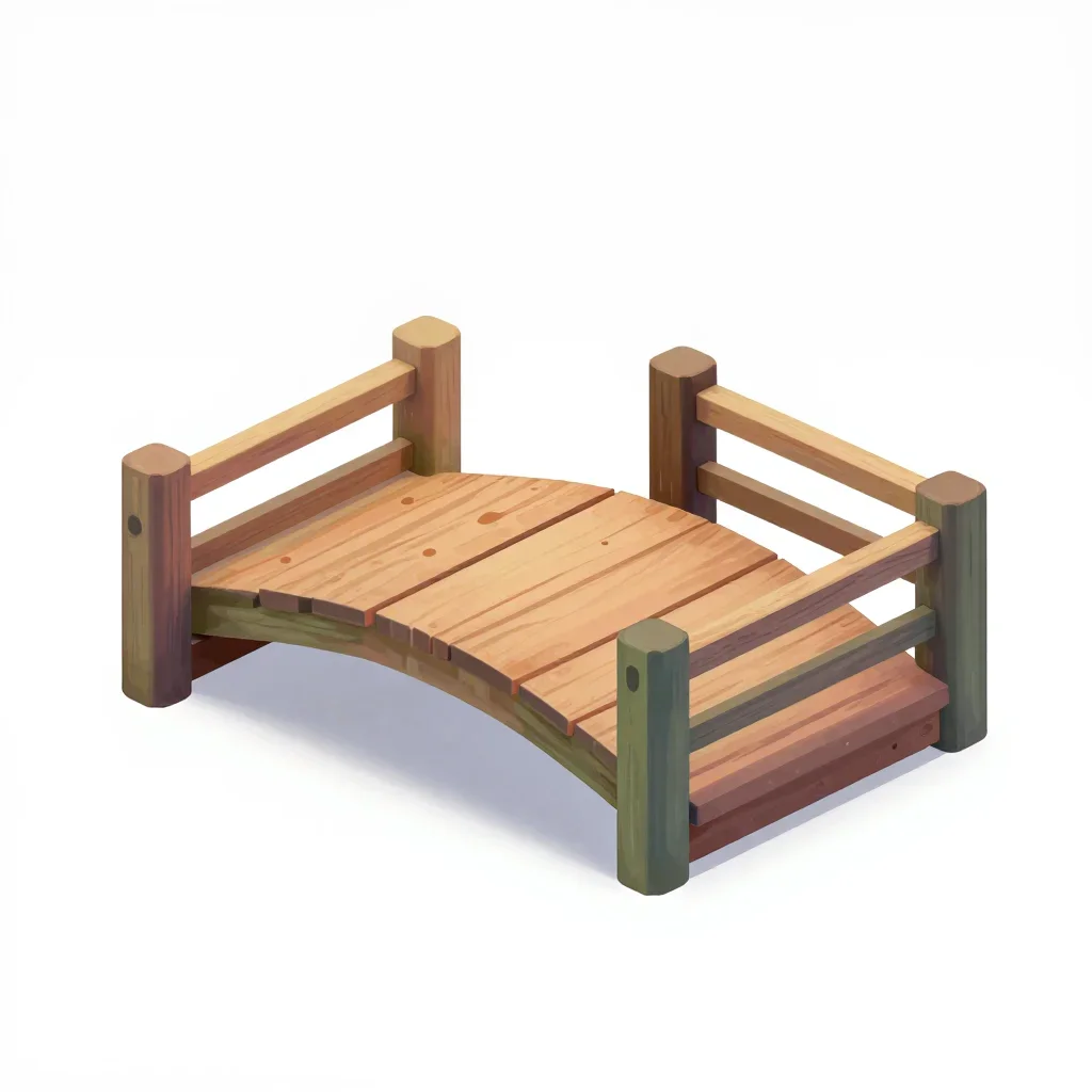 Swamp bridge isolated on a white background