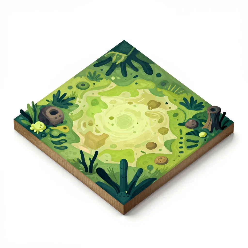 Swamp dungeon floor tile isolated on a white background