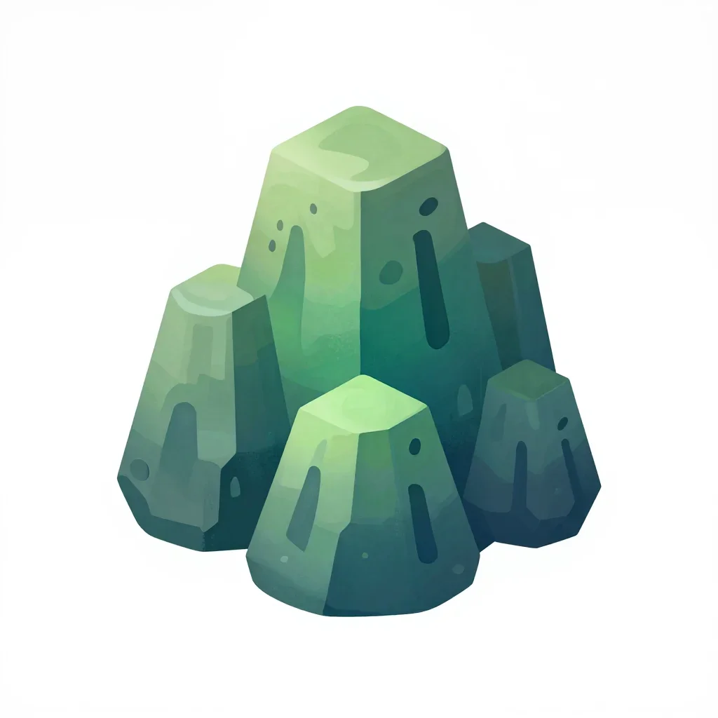 Swamp rock formation isolated on a white background