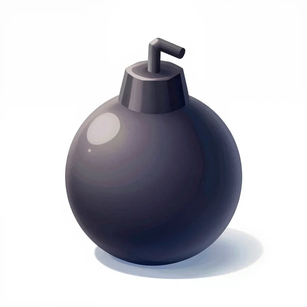 Cartoon bomb isolated on a white background
