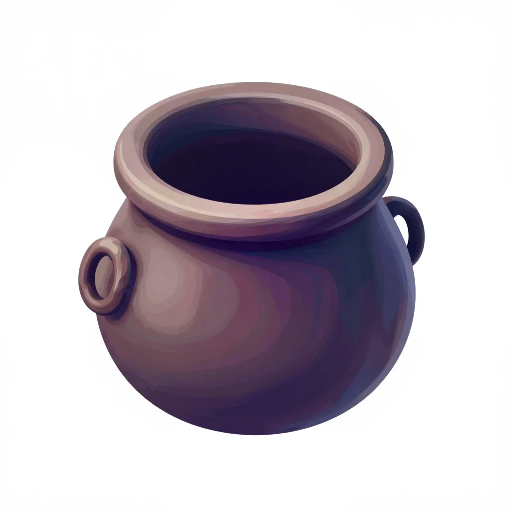 Cartoon cauldron isolated on a white background