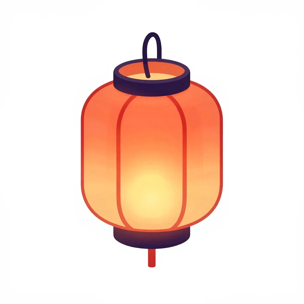 Cartoon lantern isolated on a white background