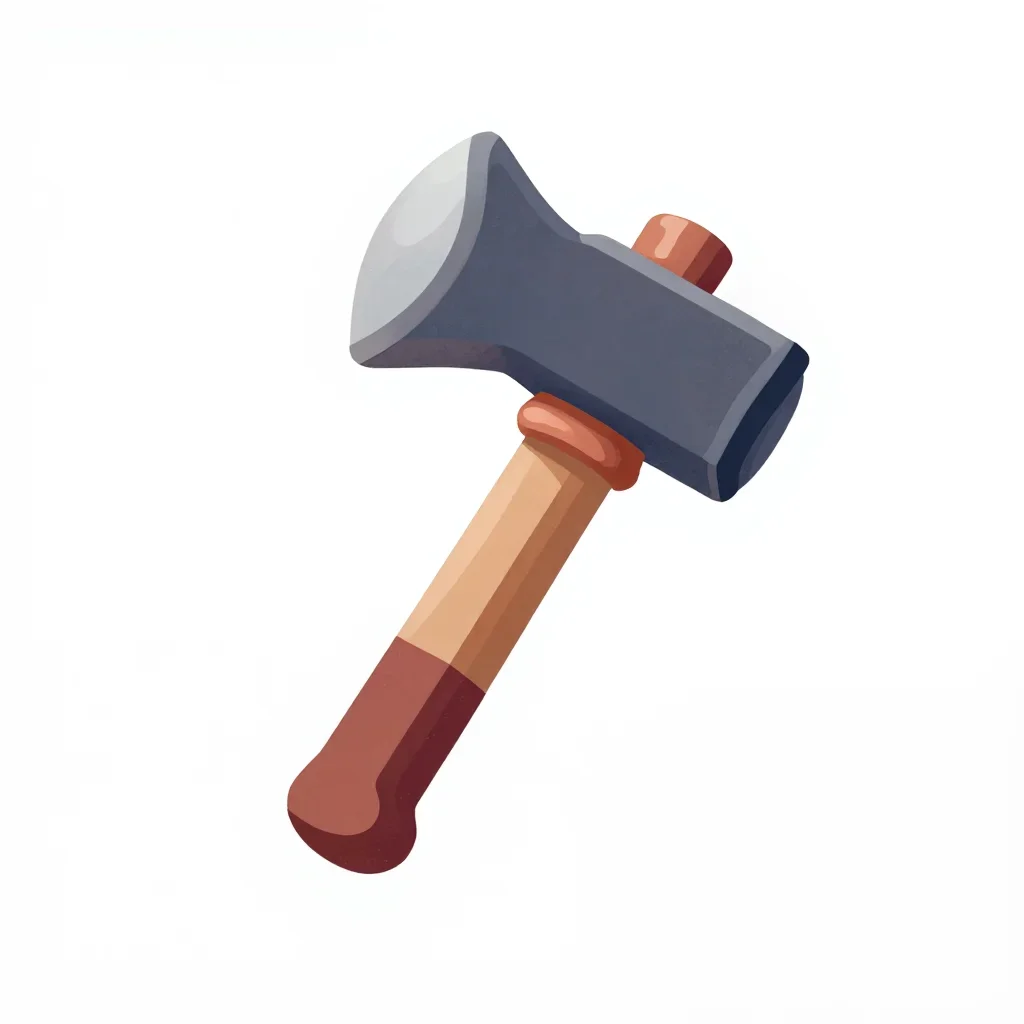 Cartoon pickaxe isolated on a white background