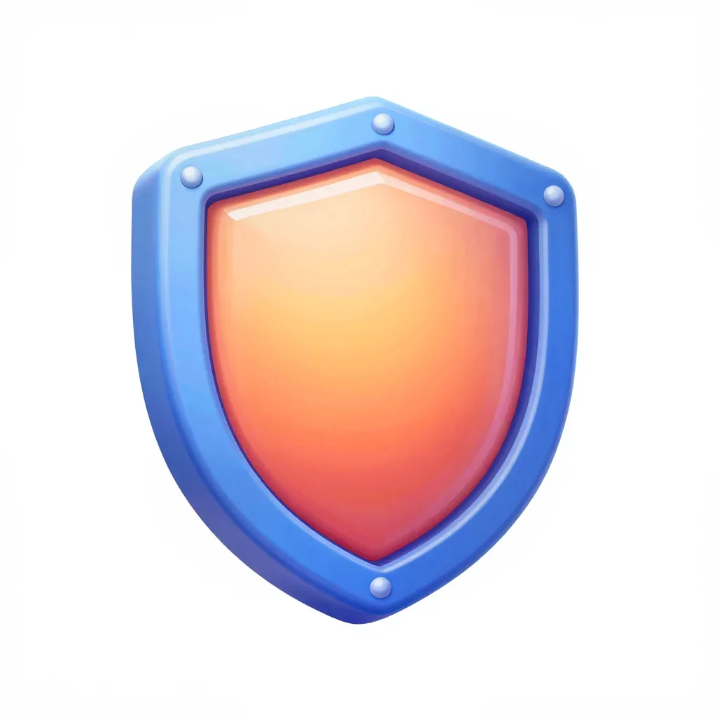 Cartoon shield isolated on a white background