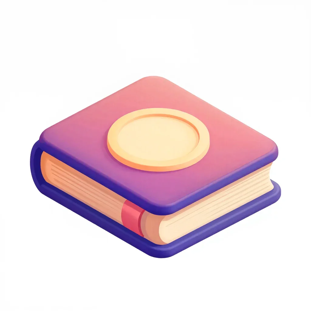 Cartoon spell book isolated on a white background