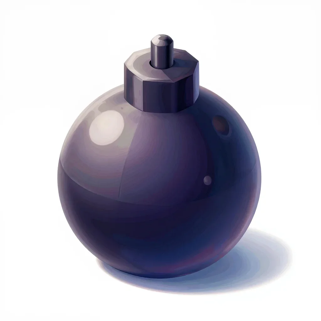 Cyberpunk bomb isolated on a white background