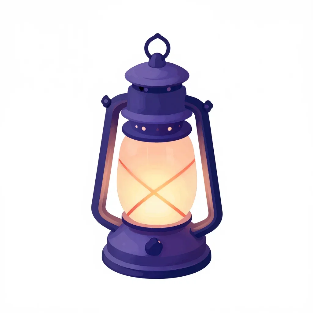Cyberpunk lantern isolated on a white background