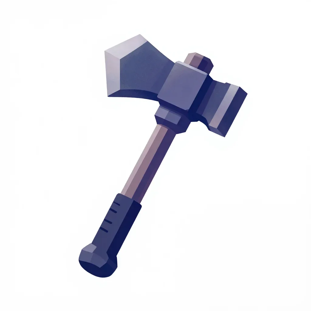 Cyberpunk pickaxe isolated on a white background