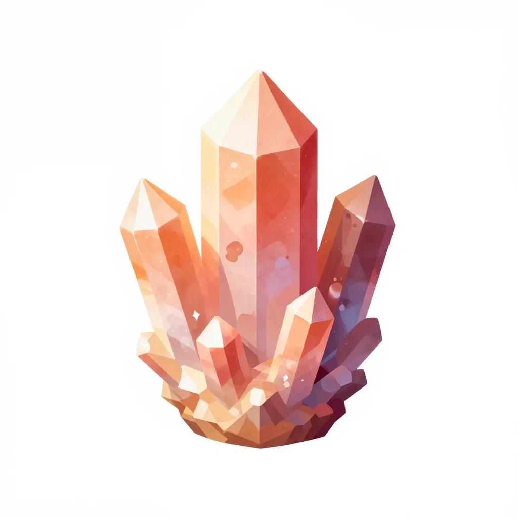 Desert crystal cluster isolated on a white background