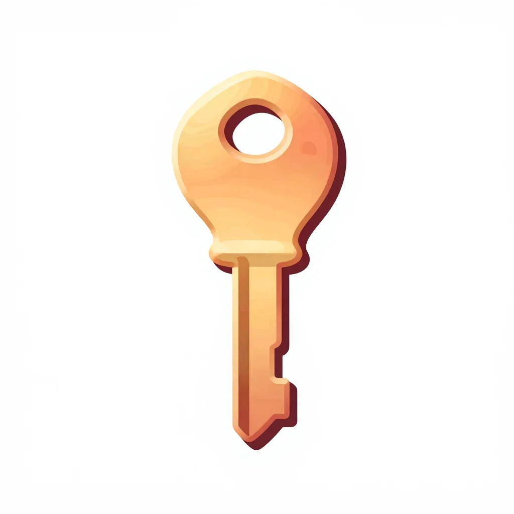 Desert key isolated on a white background