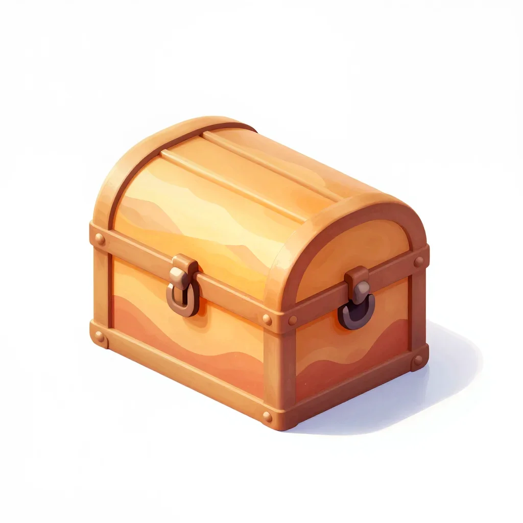 Desert treasure chest isolated on a white background