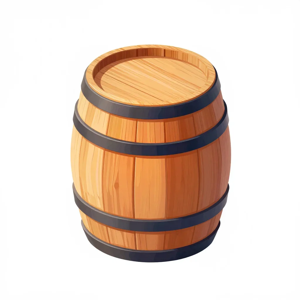 Desert wooden barrel isolated on a white background