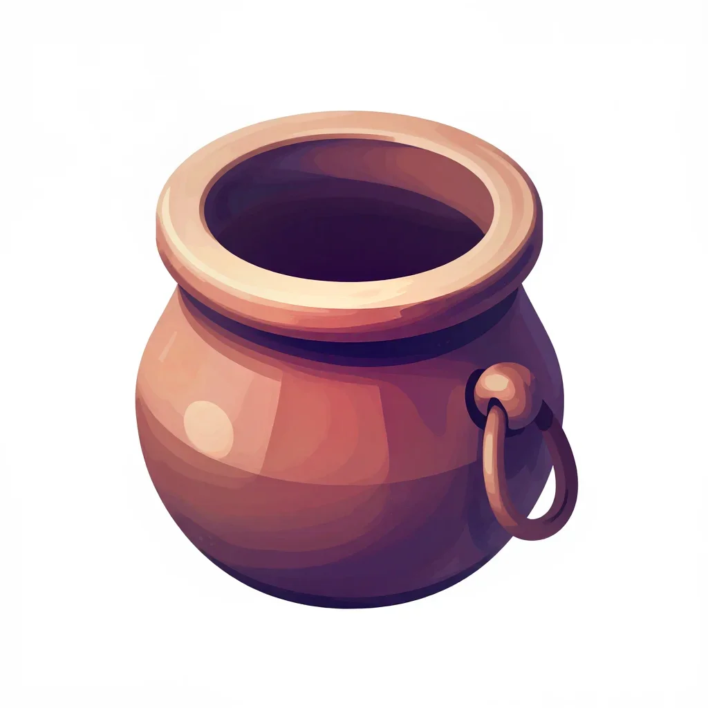 Fantasy cauldron isolated on a white background