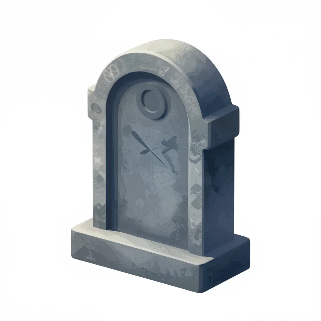 Fantasy gravestone isolated on a white background