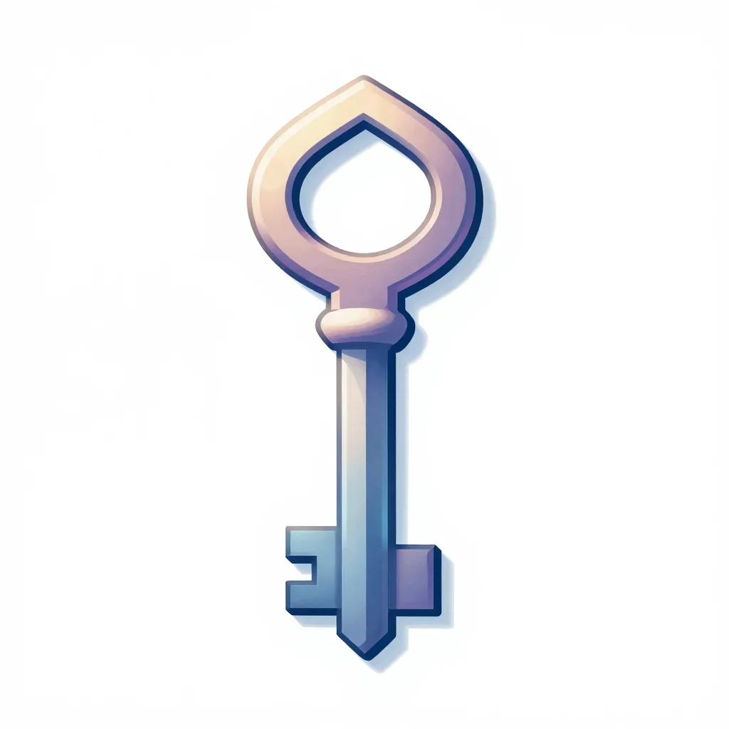 Fantasy key isolated on a white background