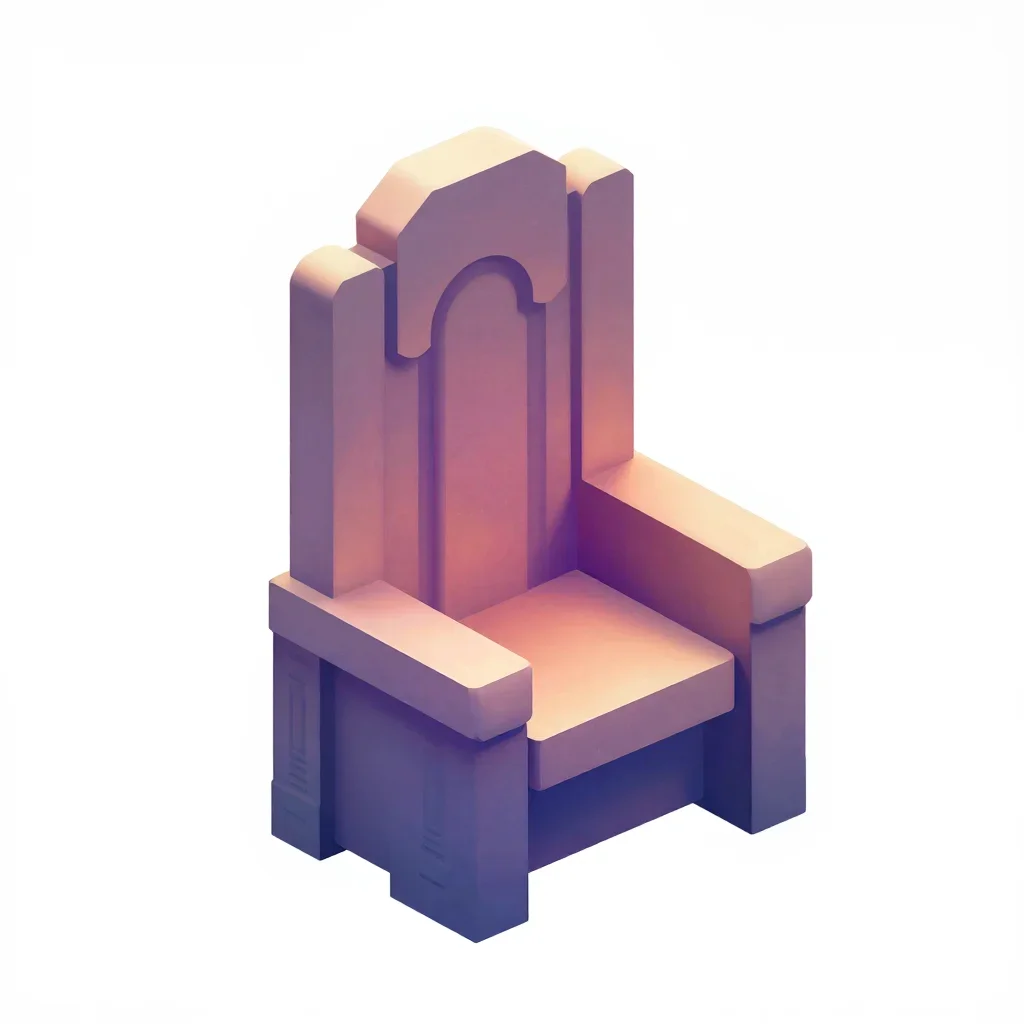 Fantasy throne isolated on a white background