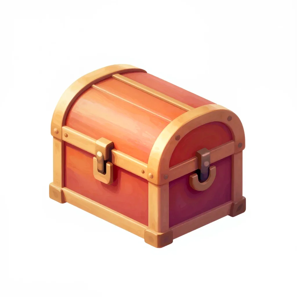 Fantasy treasure chest isolated on a white background