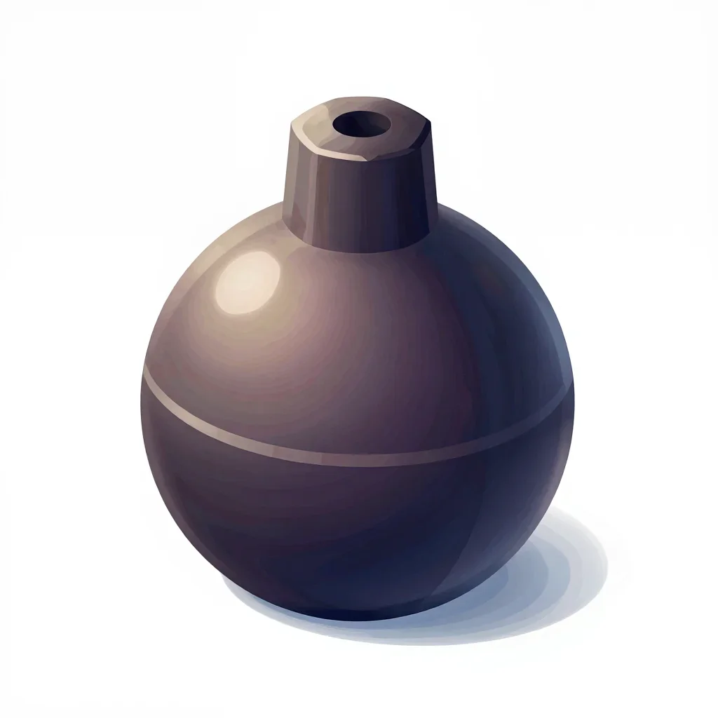 Medieval bomb isolated on a white background