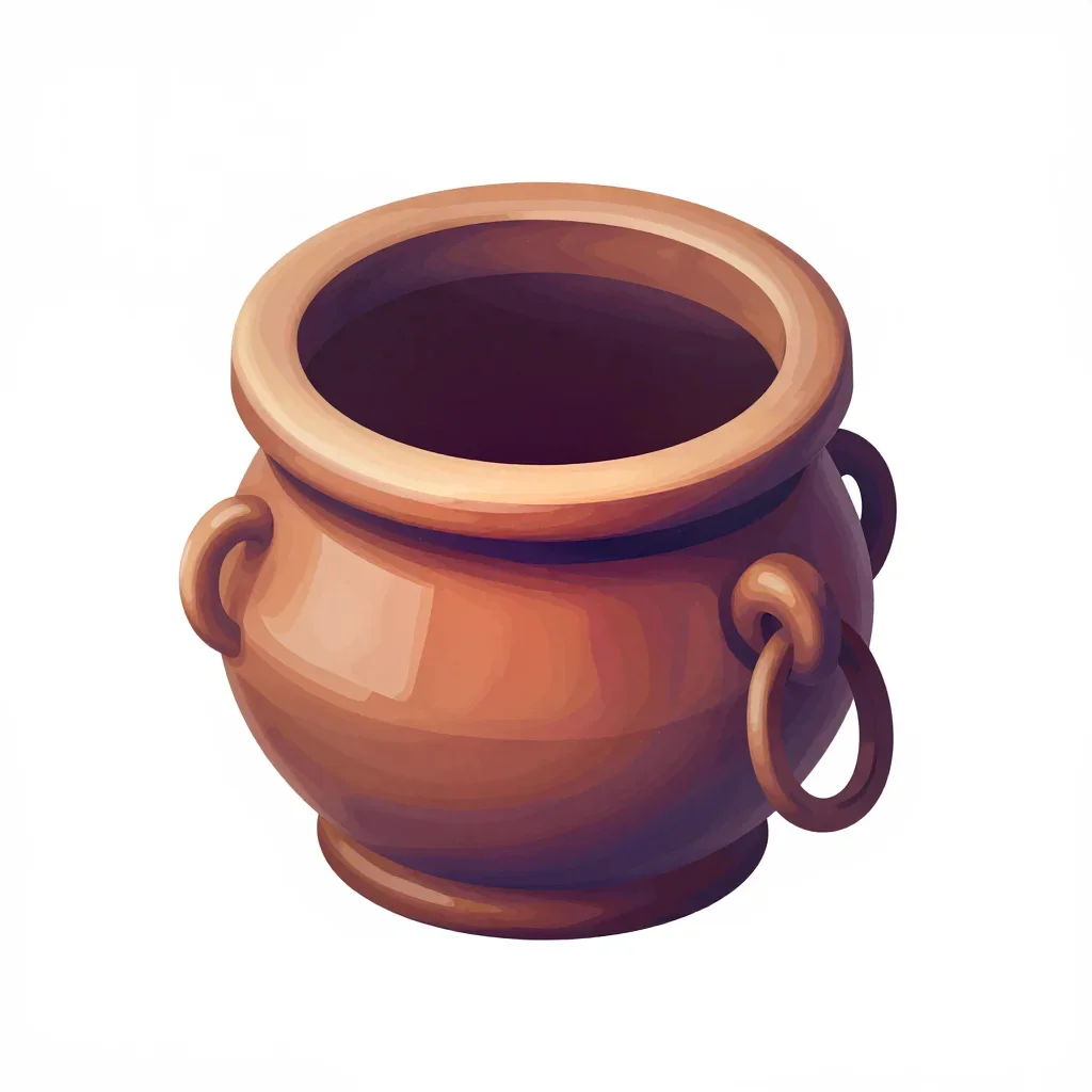 Medieval cauldron isolated on a white background
