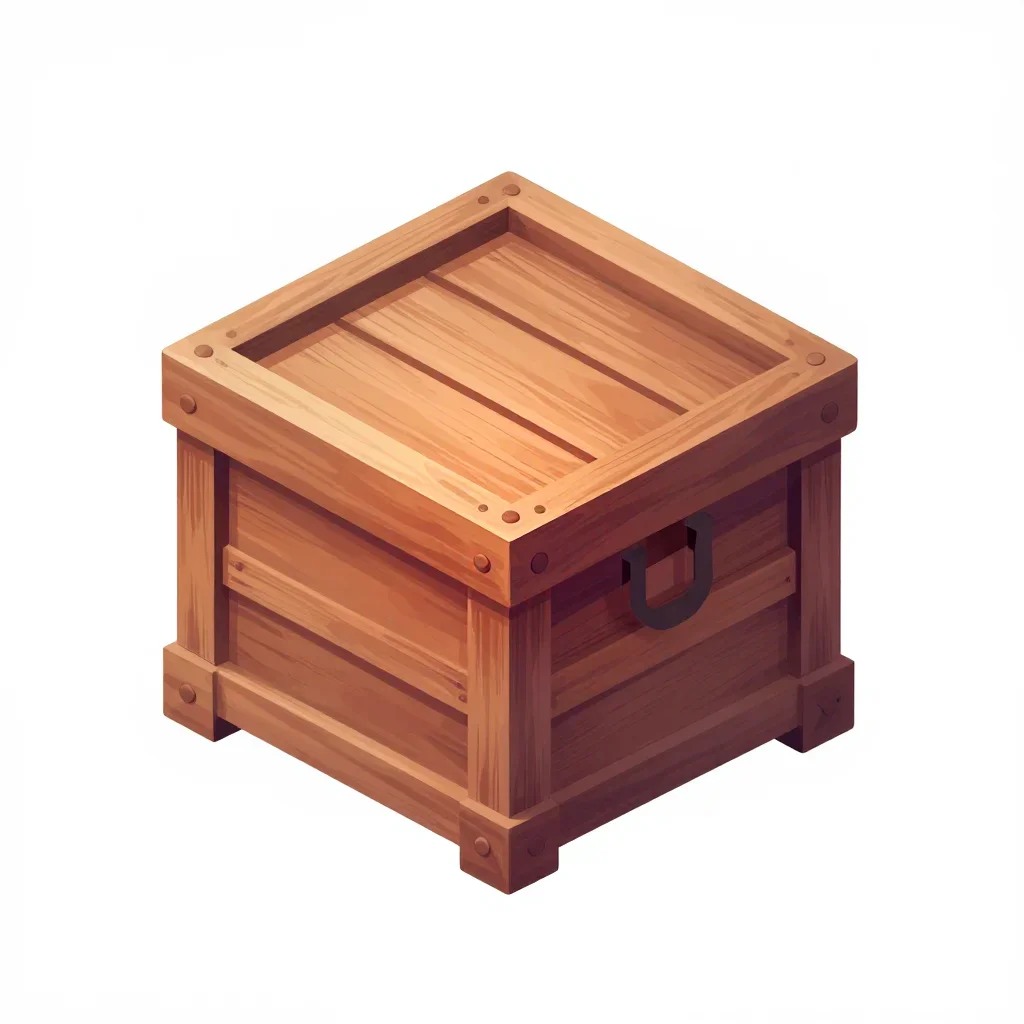 Medieval crate isolated on a white background